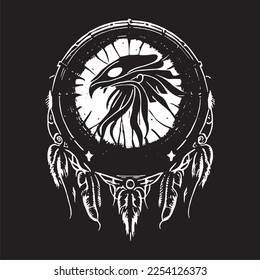 a Native American dream catcher with the skull of an alien eagle or is it a fantastic dream catcher with an unknown bird in any case it looks a little strange but fascinating