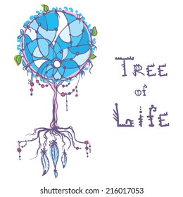 native american dream catcher tree of life concept