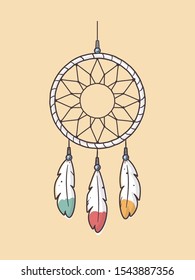 Native American dream catcher vector illustration