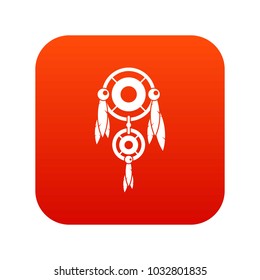 Native american dreamcatcher icon digital red for any design isolated on white vector illustration
