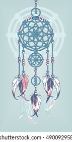 Native American Dreamcatcher protective amulet from the ropes and beads