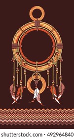 Native American Dreamcatcher protective amulet from the ropes and beads
