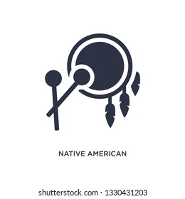 Native American Drum Icon. Simple Element Illustration From Culture Concept. Native American Drum Editable Symbol Design On White Background. Can Be Use For Web And Mobile.