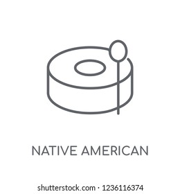 Native American Drum linear icon. Modern outline Native American Drum logo concept on white background from Culture collection. Suitable for use on web apps, mobile apps and print media.