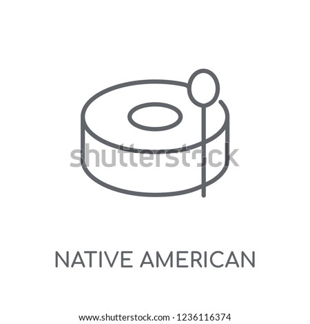 Native American Drum linear icon. Modern outline Native American Drum logo concept on white background from Culture collection. Suitable for use on web apps, mobile apps and print media.