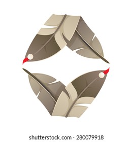 Native american eagle bird feather, vector design vector template.
