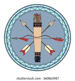 Native American emblem number four can be used for graphic design, textile design or web design.
