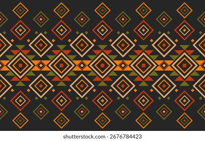 Native American ethnic pattern.
 Design for fabric embroidery indian african carpet clothing geometry.