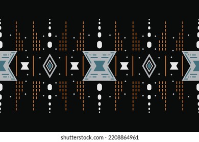 Native American fabric Seamless Pattern Design It is a pattern created by combining geometric shapes. Create beautiful fabric patterns. Design for print. Using in the fashion industry.