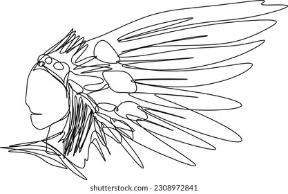 a Native American Face, American Indian Apache Head	
