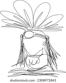 a Native American Face, American Indian Apache Head	
