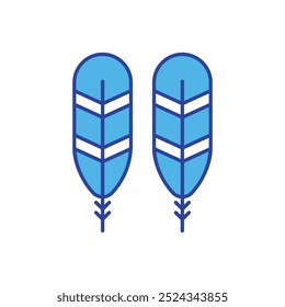 Native American Feather icon isolated on a white background. Vector illustration.