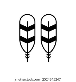 Native American Feather icon isolated on a white background. Vector illustration.