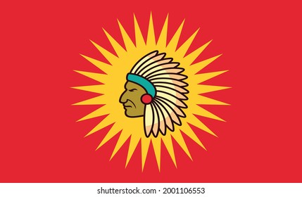 Native American Flag. Canadian Indigenous Tragedy Illustration. Every Child Matters and Orange Shirt Day Canada. 30 September. National Day of Truth and Reconciliation. Vector Illustration.