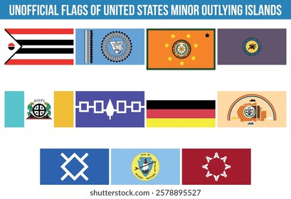 Native American Flags Bundle Vector Illustration Premium Quality