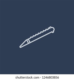 Native American Flute icon. Native American Flute linear design concept from American Indigenous Signals collection. Simple element vector illustration on dark blue background.