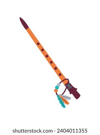 native american flute illustration isolated