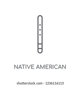 Native American Flute linear icon. Modern outline Native American Flute logo concept on white background from Culture collection. Suitable for use on web apps, mobile apps and print media.