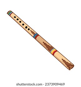 Native American flute on white background