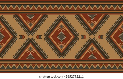 Decoração asteca geométrica ameríndia, padrão africano padrão étnico geométrico, padrão de pixel design de ilustração vetorial sem emenda para impressão de bandana tecido tapete fundo papel de parede cobertor vestuário.
