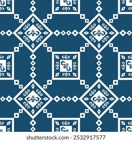 Native American Geometric - Blue color. Vector Illustrator file - Digital Images to Download and Print. Printable Wallpaper, Backgrounds, Rugs, Card and many projects.