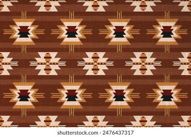 Patrón étnico geométrico nativo americano, patrón sin fisuras de la tribu navajo. Patrón de Vector sin costuras, alfombra mexicana sin costuras, alfombra tejida. Bordado Folk, bohemio, estilo azteca.	