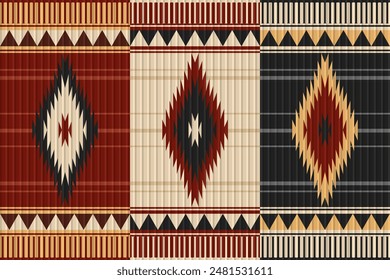 Native American geometric ethnic pattern, seamless pattern of the Navajo tribe. Seamless vector pattern, seamless Mexican rug, woven carpet. Folk embroidery, Bohemian, Aztec style.	