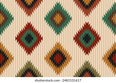 Native American geometric ethnic pattern, seamless pattern of the Navajo tribe. Seamless vector pattern, seamless Mexican rug, woven carpet. Folk embroidery, Bohemian, Aztec style.	
