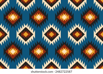 Patrón étnico geométrico nativo americano, patrón sin fisuras de la tribu navajo. Patrón de Vector sin costuras, alfombra mexicana sin costuras, alfombra tejida. Bordado Folk, bohemio, estilo azteca.	