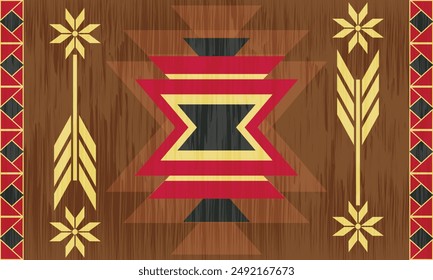 Native American geometric ethnic pattern, seamless pattern of the Navajo tribe. Seamless vector pattern, seamless Mexican rug, woven carpet. Folk embroidery, Bohemian, Aztec style.
