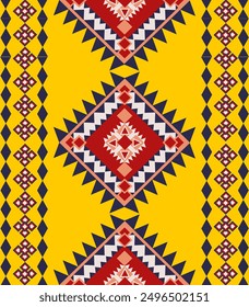 Native American geometric ethnic pattern, seamless pattern of the Navajo tribe. Seamless vector pattern, seamless Mexican rug, woven carpet. Folk embroidery, Bohemian, Aztec style.