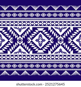 Padrão étnico geométrico indígena americano, estilo mexicano. Impressão de ornamento asteca