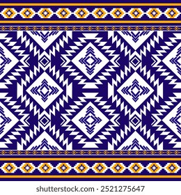 Padrão étnico geométrico indígena americano, estilo mexicano. Impressão de ornamento asteca