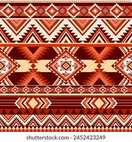Native American Geometric tribal Ethnic, Navajo Indian American traditional pattern illustration design for decorative, silk, scarf, wrap, print