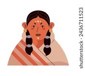 native american girl illustration vector