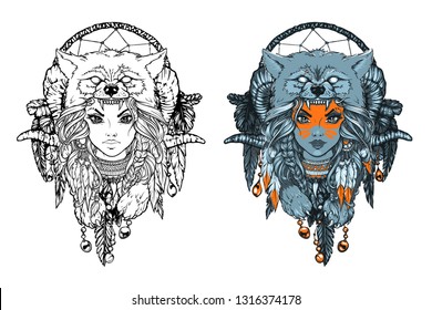 Imagenes Fotos De Stock Y Vectores Sobre Wolf Woman Tattoo