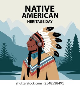 native american heritage day banner vector design