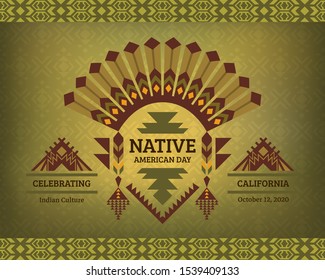 Native American Heritage Day. Celebrating Indian Culture. Tribal design for poster, card, banner.