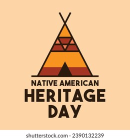 Native American Heritage Day. Flat design vector. Eps 10.