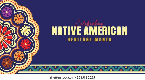 Native american heritage day greeting. Vector banner, poster, card, content for social media post design