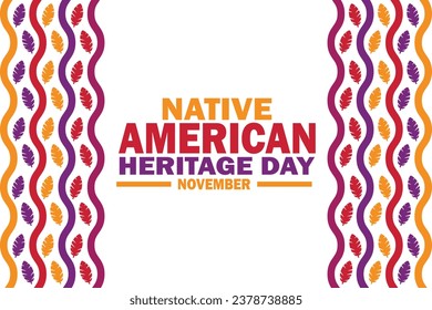 Native American Heritage Day Vector illustration. November. Suitable for greeting card, poster and banner