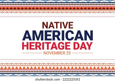 Native American Heritage Day Wallpaper with Traditional colors and Design, Editable background. American heritage day vector backdrop