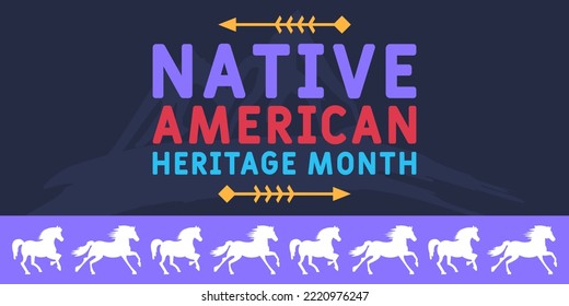 Native American Heritage Month is an annual designation observed in November. Poster, card, banner, background design. Vector EPS 10.