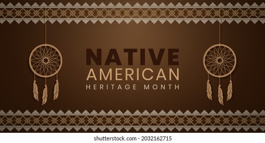 Native American Heritage Month background design. American Indian culture. Celebrate annual in United States.Vector illustration.