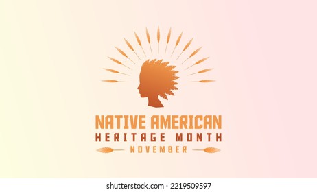 Native American Heritage Month. Background design with abstract ornaments celebrating Native Indians in America.