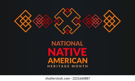 Native American Heritage Month. Background design with abstract ornaments celebrating Native Indians in America.
