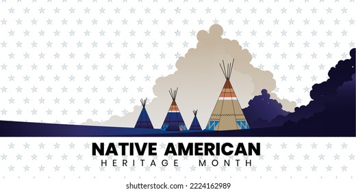 Native American Heritage Month background design. American Indian culture. Celebrate annual in United States.Vector illustration.