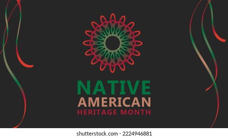 Native American Heritage Month. Background design with abstract ornaments celebrating Native Indians in America.