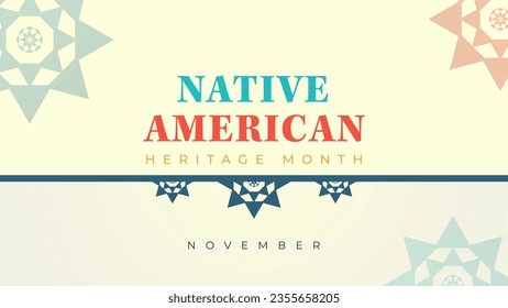 Native American Heritage Month. Background design with abstract ornaments celebrating Native Indians in America.