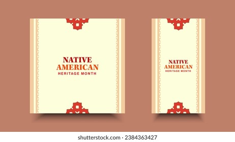 Native American Heritage Month. Background design with abstract ornaments celebrating Native Indians in America.